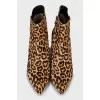 Animal print leather ankle boots