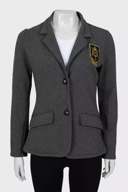 Fitted jacket with patch