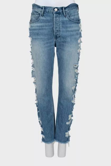 Jeans with ripped effect on the sides