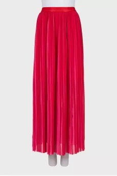 Pleated maxi skirt with waistband