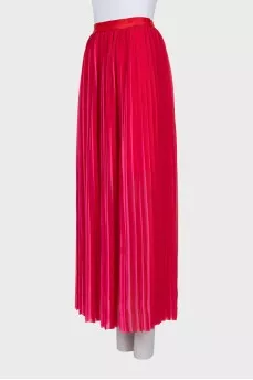 Pleated maxi skirt with waistband