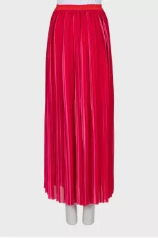 Pleated maxi skirt with waistband