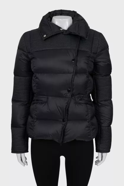 Quilted puffer jacket with a high collar