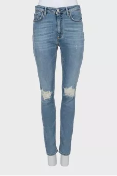 Blue Skinny Jeans with Ripped Effect