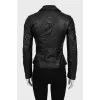 Leather jacket with double buckle