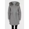 Fitted parka with fur