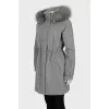 Fitted parka with fur