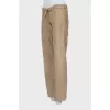 Suede trousers with elastic band