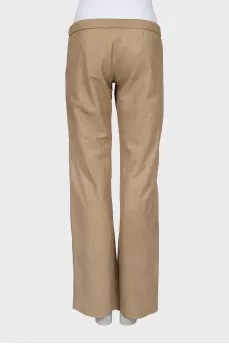 Suede trousers with elastic band