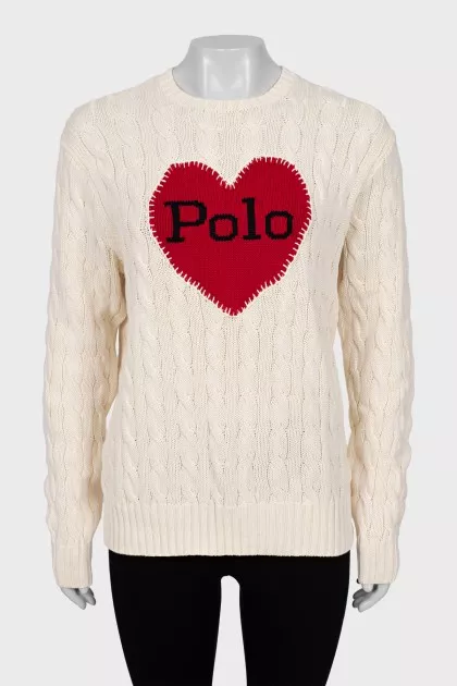 Textured sweater with brand logo