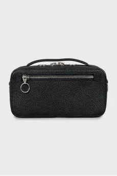 Black leather crossbody bag