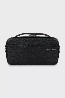 Black leather crossbody bag