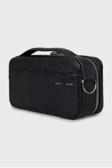 Black leather crossbody bag