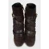 Suede ankle boots with straps