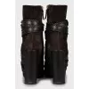 Suede ankle boots with straps