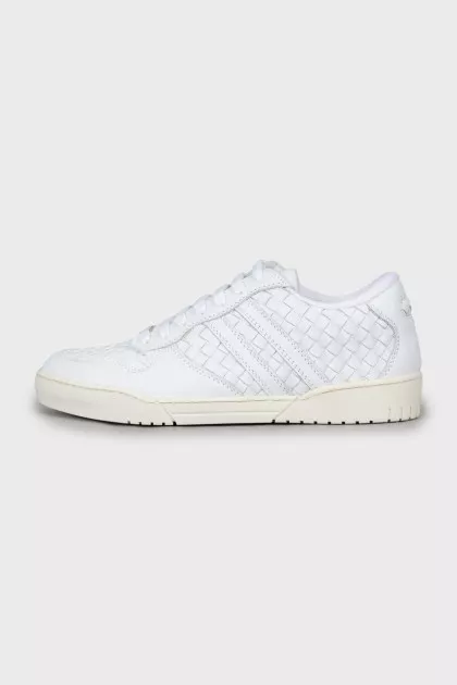 Men's leather sneakers with tag