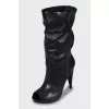 Leather boots with open toe