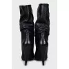 Leather boots with open toe