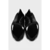 Leather boots with open toe