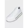 Leather sneakers with brand logo
