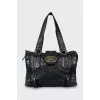 Black bag with perforated leather