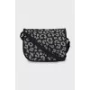 Black crossbody bag with rhinestones