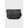Black crossbody bag with rhinestones