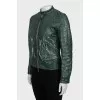 Python leather jacket with zipper