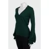 Knitted pullover with ruffles on the sleeves