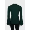 Knitted pullover with ruffles on the sleeves