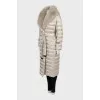 Quilted down jacket with sleeve decoration