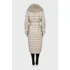 Quilted down jacket with sleeve decoration