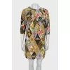 Silk dress with print and decor