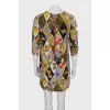 Silk dress with print and decor