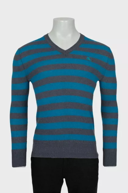 Men's striped cashmere jumper