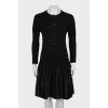 Wool and silk dress with buttons