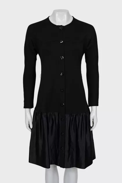 Wool and silk dress with buttons