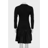 Wool and silk dress with buttons