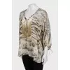 Silk blouse with fringe