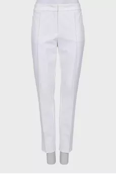 White trousers with stitched creases