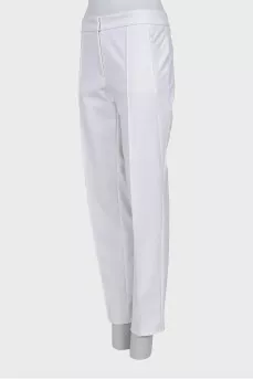 White trousers with stitched creases