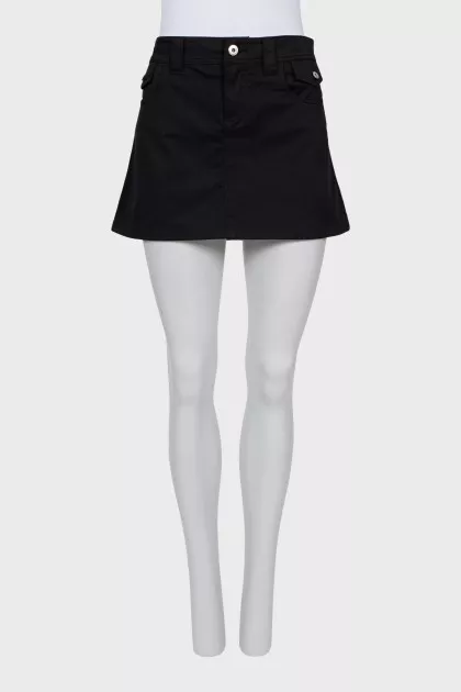 Low rise denim skirt