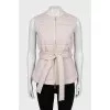 Double-sided waistcoat with belt