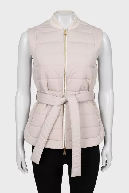Double-sided waistcoat with belt