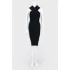Ribbed knitted black dress