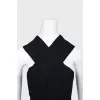 Ribbed knitted black dress