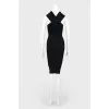 Ribbed knitted black dress