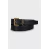 Leather belt with gold logo