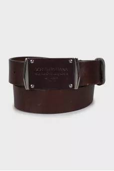 Men's brown leather belt