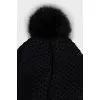 Black hat with pompom